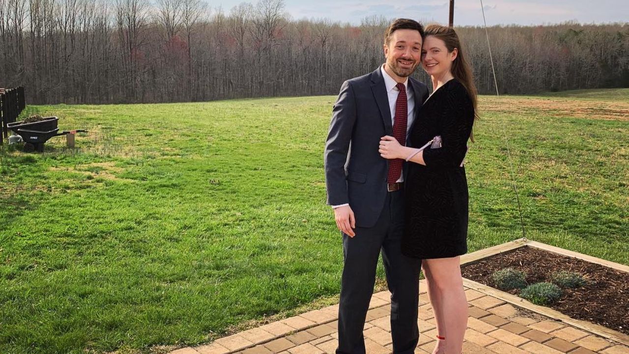 Maddy Smith and Andrew Schiavone attending a wedding together for the first time.