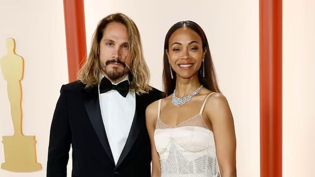 Zoe Saldana and her husband, Marco Perego.